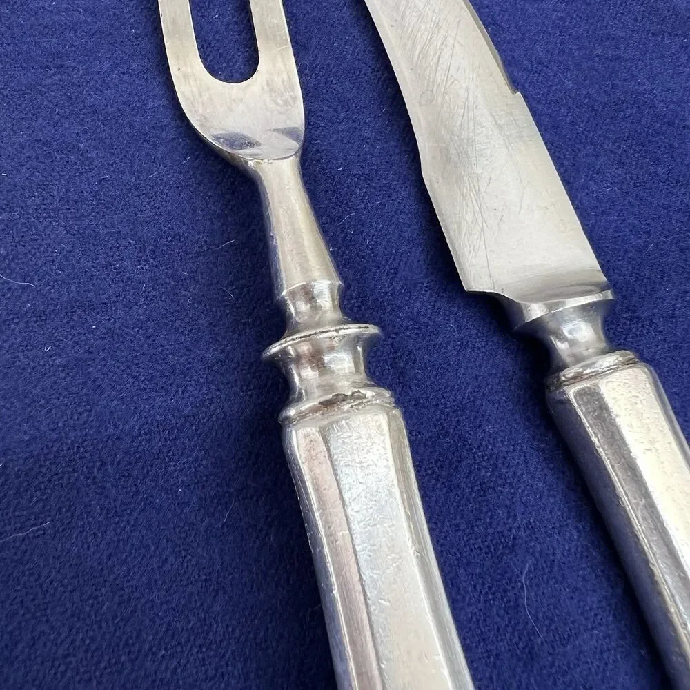 Oneida Community Plate Adam 1917 Carving Set Carving Knife & Fork Hollow Handle